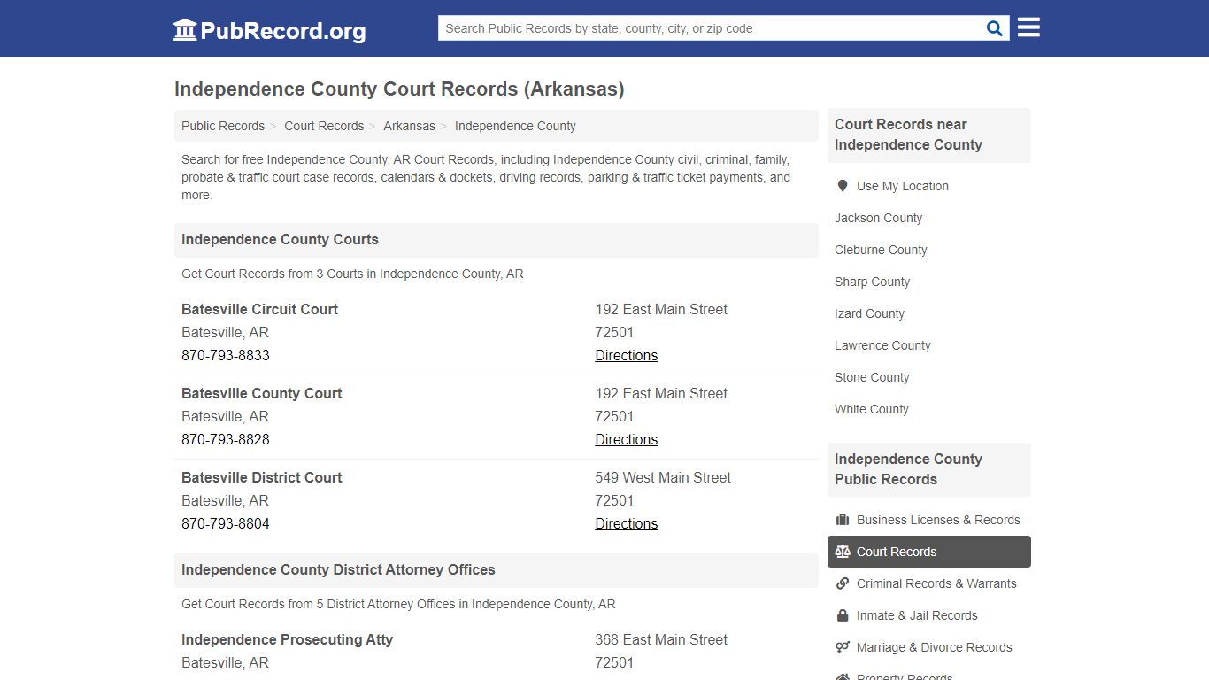 Independence County Court Records (Arkansas) - PubRecord.org