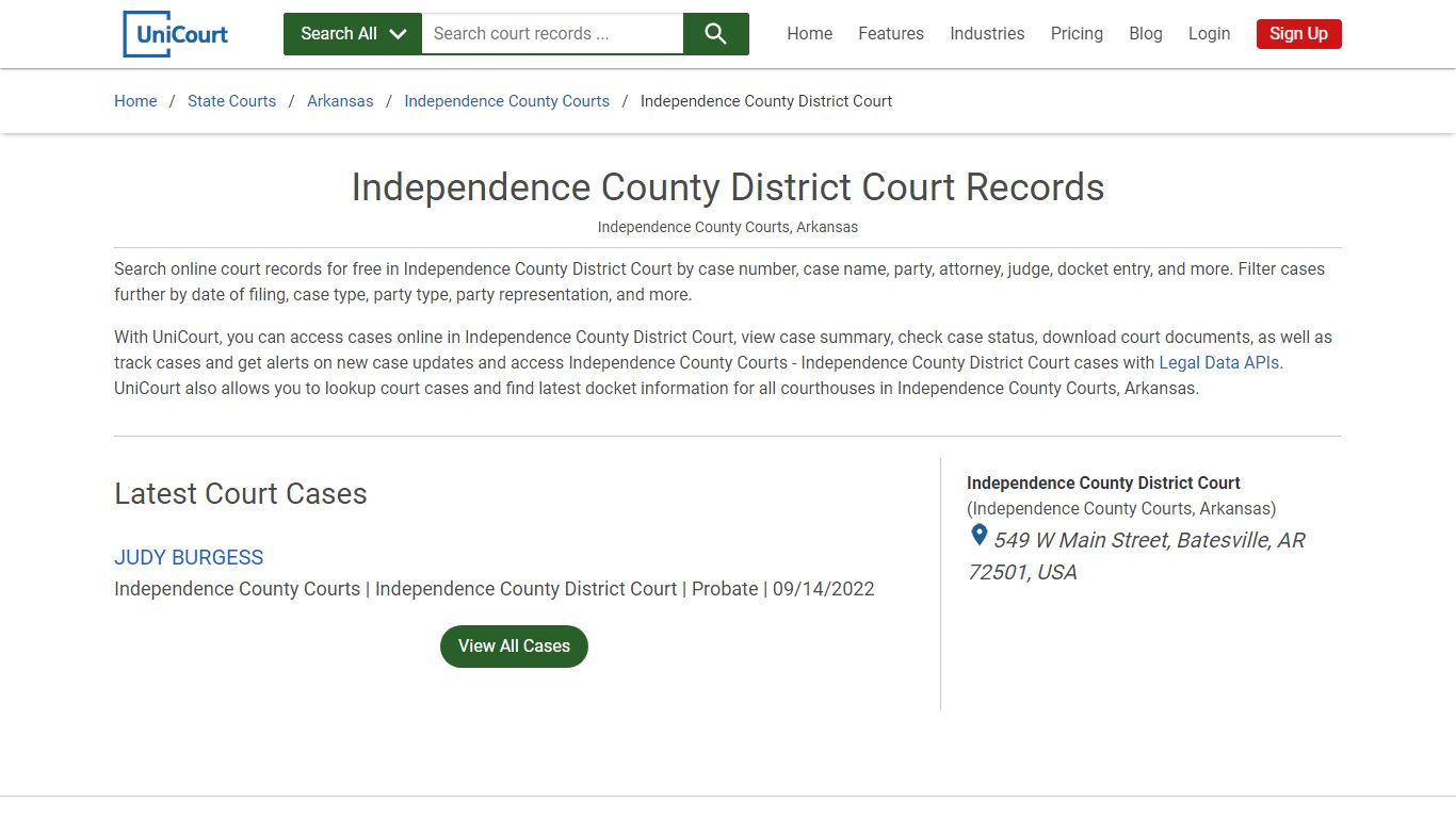 Independence County District Court Records | Independence | UniCourt